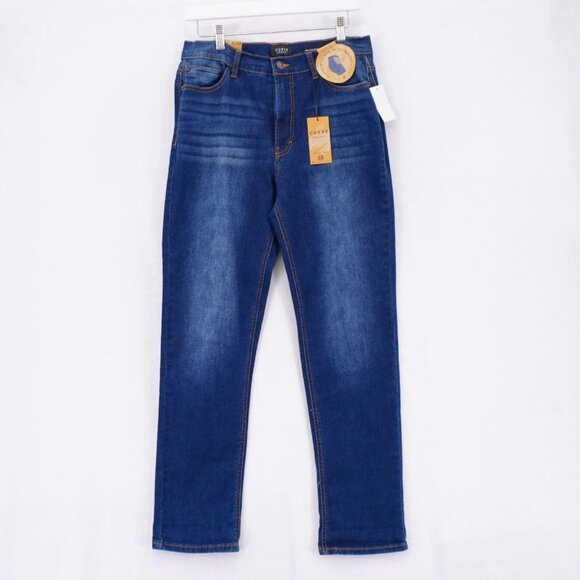 NEW Curve Appeal Mid Rise Relaxed Fit Blue Denim Jeans -6/28- Stone Wash Whisker - Picture 1 of 12